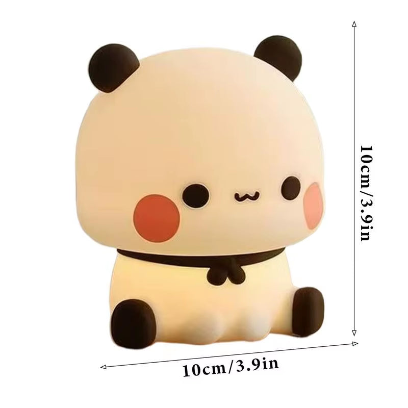 Cute Bear Night Light 3 Modes Dimmable Silicone Nursery Sleeping Lights Novelty Touch Nightlight Kids Girls Bedroom Bedside Lamp