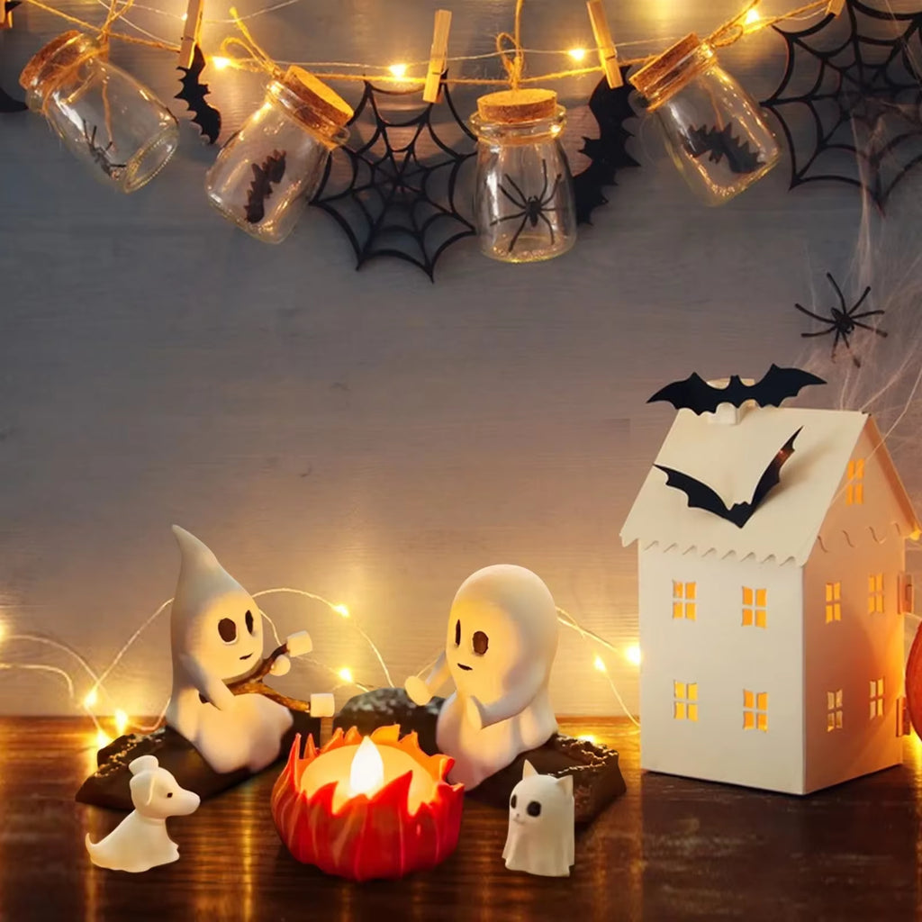 1 Set Christmas Ghost Campfire Decor Spooky Outdoor Party Haunted House Props Scary Backyard Scene Gathering Decoration Gift