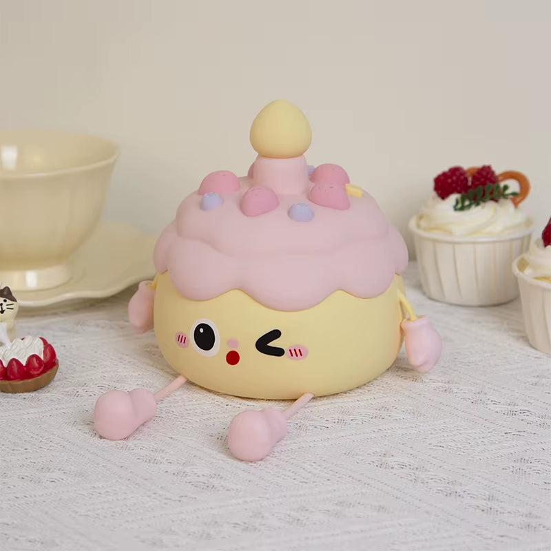 Beautiful Silicone Nightlight Room Decoration Light Cute Birthday Cake Pat Light USB Charging Birthday Gift for Boys and Girls