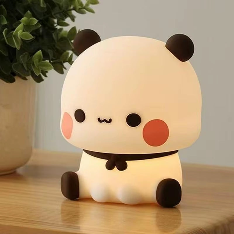 Cute Bear Night Light 3 Modes Dimmable Silicone Nursery Sleeping Lights Novelty Touch Nightlight Kids Girls Bedroom Bedside Lamp
