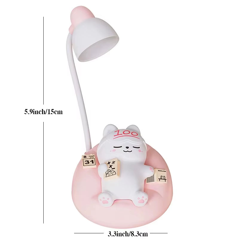 LED Desk Lamp Mini Cat Dimming Reading Light 3 Lighting Mode USB Rechargeable Bedside Nightlight Cute Portable Night Light Gifts