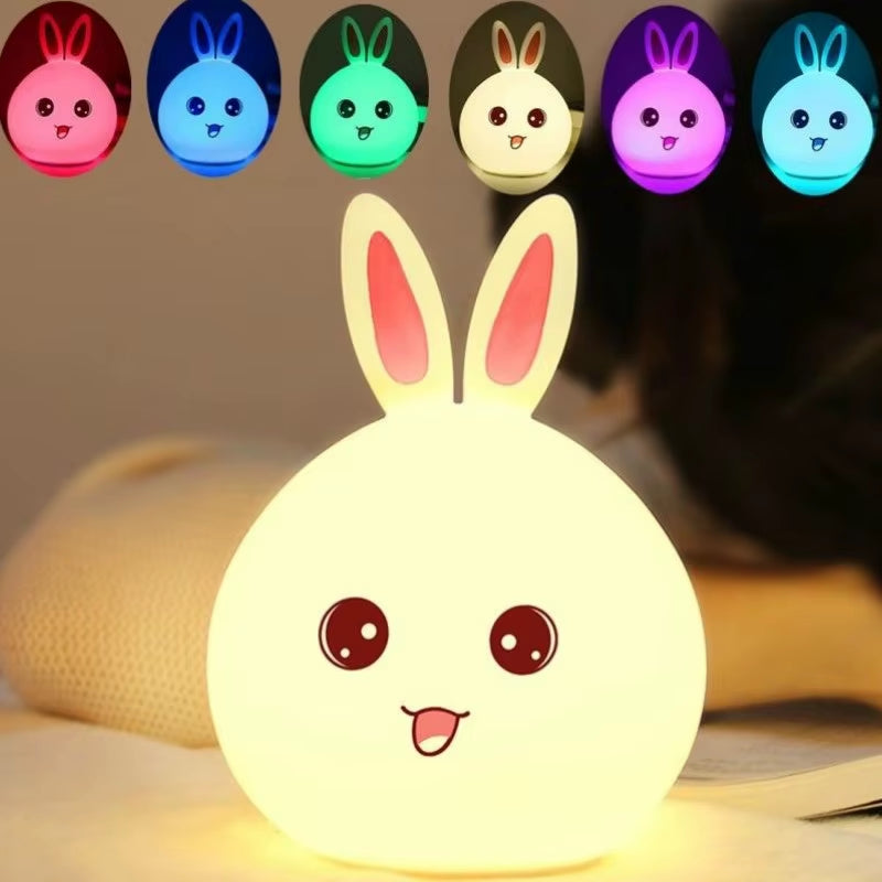 Led Rabbit Night Light USB for Children Baby Kids Gift Animal Cartoon Decorative Lamp Bedside Bedroom Living Room