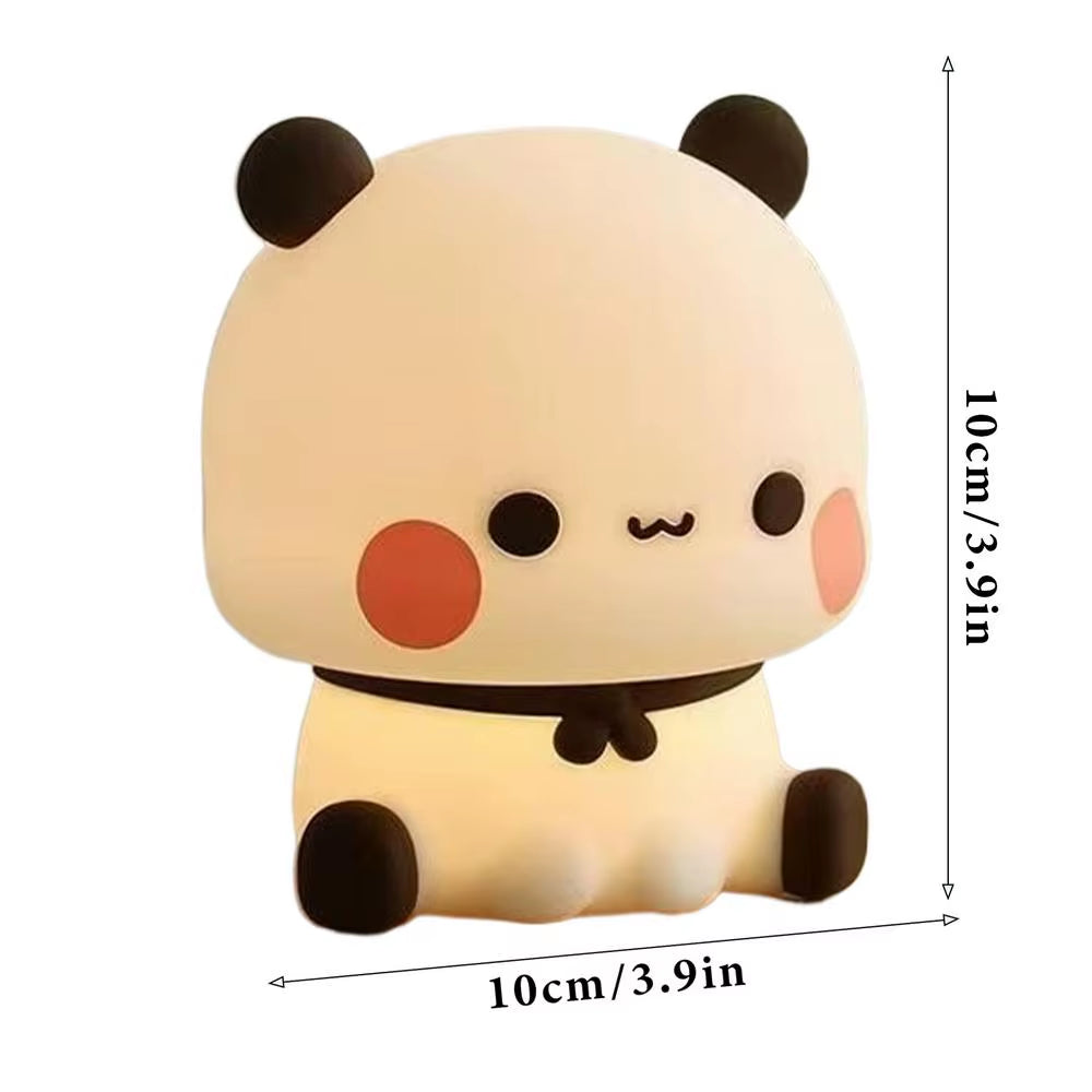 Cute Bear Night Light 3 Modes Dimmable Silicone Nursery Sleeping Lights Novelty Touch Nightlight Kids Girls Bedroom Bedside Lamp