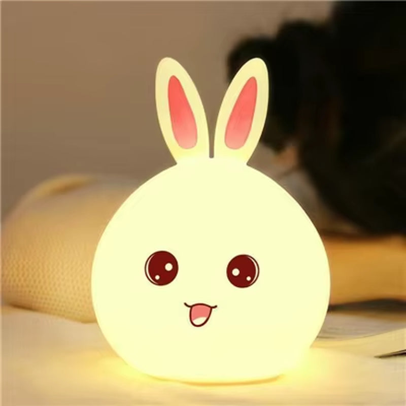 Led Rabbit Night Light USB for Children Baby Kids Gift Animal Cartoon Decorative Lamp Bedside Bedroom Living Room