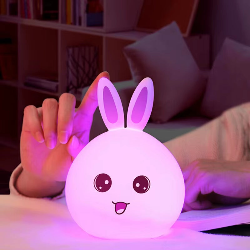 Led Rabbit Night Light USB for Children Baby Kids Gift Animal Cartoon Decorative Lamp Bedside Bedroom Living Room