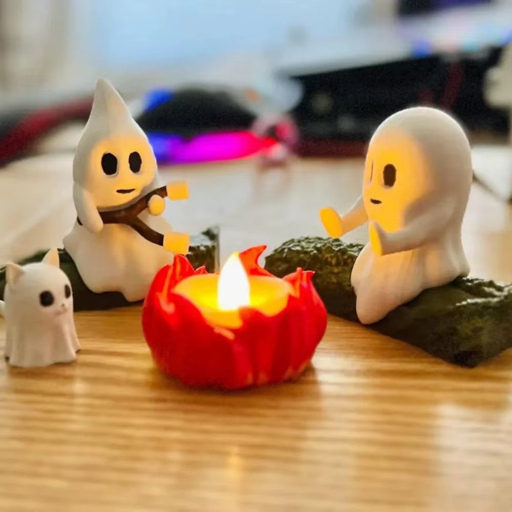 1 Set Christmas Ghost Campfire Decor Spooky Outdoor Party Haunted House Props Scary Backyard Scene Gathering Decoration Gift
