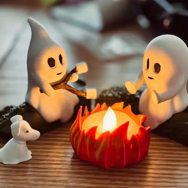 1 Set Christmas Ghost Campfire Decor Spooky Outdoor Party Haunted House Props Scary Backyard Scene Gathering Decoration Gift