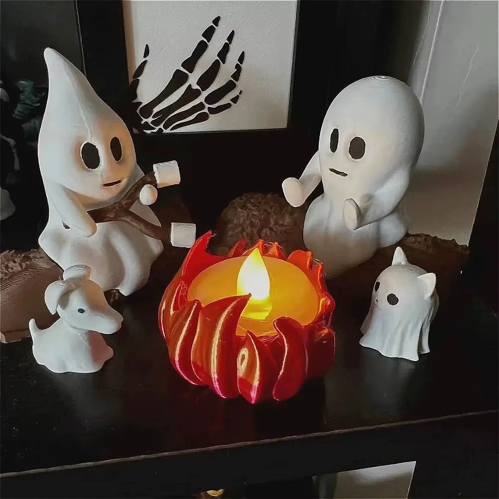 1 Set Christmas Ghost Campfire Decor Spooky Outdoor Party Haunted House Props Scary Backyard Scene Gathering Decoration Gift