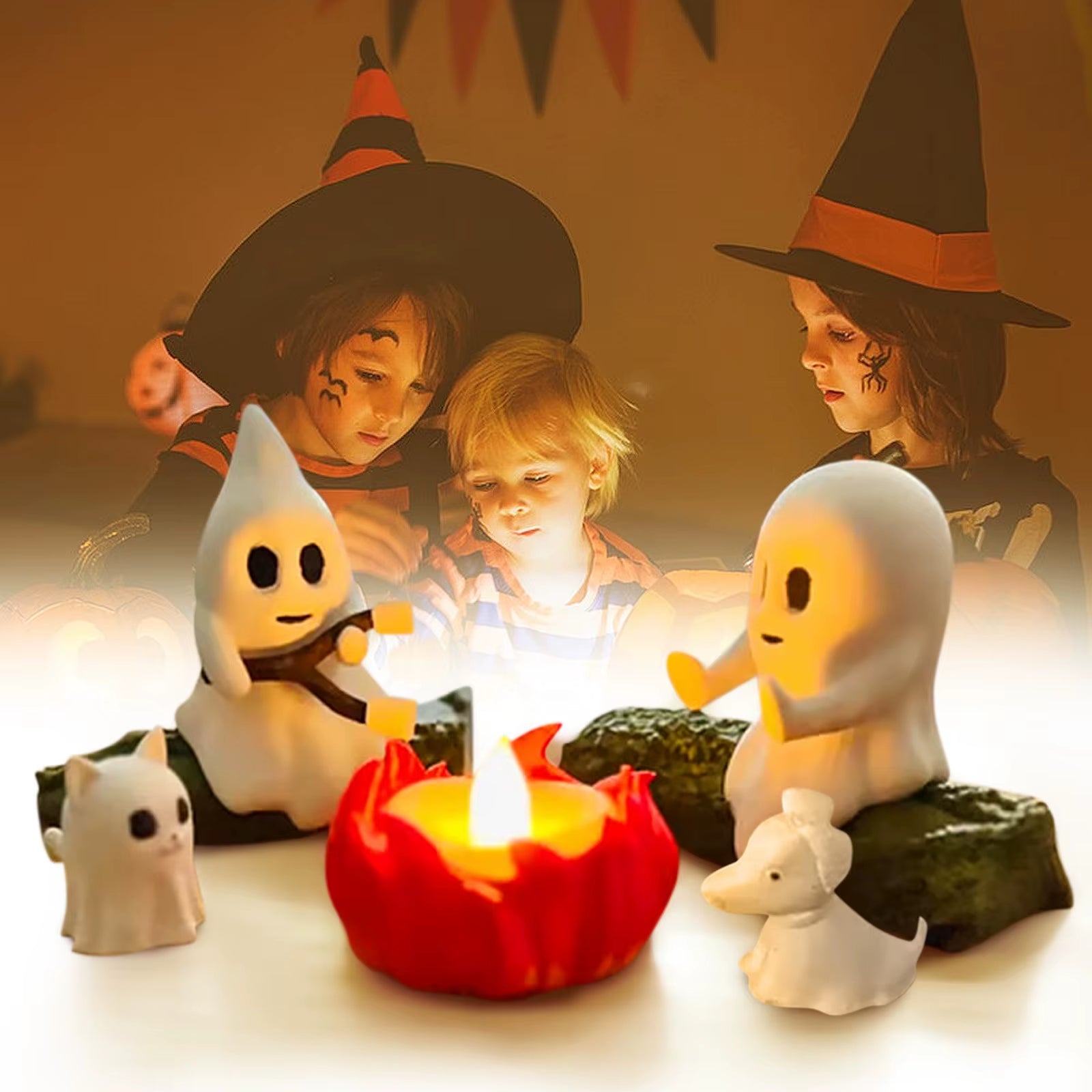1 Set Christmas Ghost Campfire Decor Spooky Outdoor Party Haunted House Props Scary Backyard Scene Gathering Decoration Gift